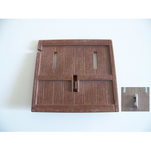 PLAYMOBIL (L2108) MOYEN-AGE - Mur Marron Foncé pour Devant Tour de Siege 3887