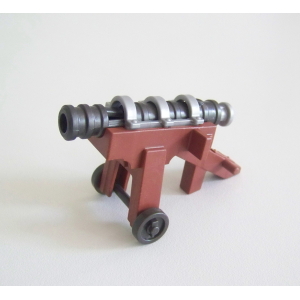 PLAYMOBIL (L2223) MOYEN-AGE - Canon Marron Clair à Massues Noires sur Roues 4870
