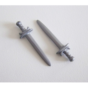 PLAYMOBIL (L2322) MOYEN-AGE - Lot de 2 Epées Grises Fines Double Garde