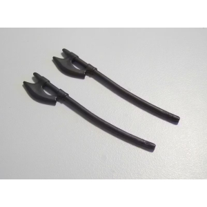 PLAYMOBIL (L2305) MOYEN-AGE - Lot de 2 Haches Hallebardes Barbares Gris Foncé
