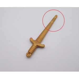 PLAYMOBIL (L2356) MOYEN-AGE - Epée Dorée Large Garde 3152 4644 5659 6627 Abimée