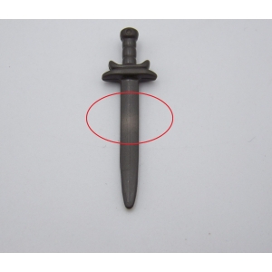 PLAYMOBIL (L2355) MOYEN-AGE - Epée Gris Foncé Fine Double Garde 4163 4547 Abimée