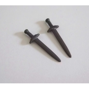 PLAYMOBIL (L2344) MOYEN-AGE - Lot de 2 Epées Gris Foncé Petite Garde 4869