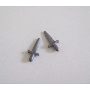 PLAYMOBIL (L2349) MOYEN-AGE - Lot de 2 Poignards Dagues Gris Clair
