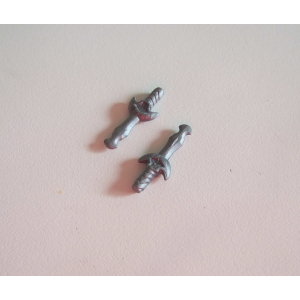 PLAYMOBIL (L2334) MOYEN-AGE - Lot de 2 Dagues Gris Clair Extrémité Arrondie