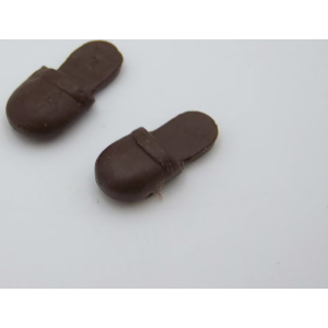 PLAYMOBIL (0525) PIEDS - Paire de Sabot Marron Vintage Adulte (Abimés)
