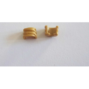 PLAYMOBIL (0865) BRAS - Paire Manchettes Courtes Doré Brillant Striées