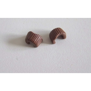PLAYMOBIL (0853) BRAS - Paire de Manchettes Fourrure Marron Foncé 3877 9460