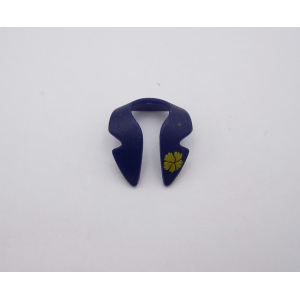 PLAYMOBIL (0658) COU - Col Revers de Veste Bleu avec Fleur Jaune 3392 (Jauni)