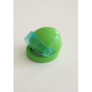PLAYMOBIL (0394) Casque Adulte de Moto Vert avec Visière Transparente Bleue