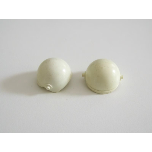 PLAYMOBIL (03c08) Lot de 2 Chapeaux Adulte Casque Blanc Moto Ski Vintage Jaunis