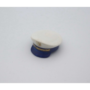 PLAYMOBIL (03196) Chapeau Adulte Casquette Bleu & Blanc Officier Police (abimée)
