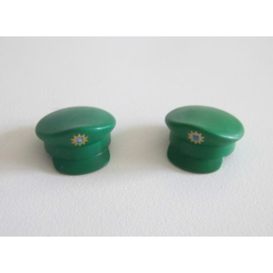 PLAYMOBIL (0323) Chapeaux Adulte Lot de 2 Casquettes Vertes Insigne Police