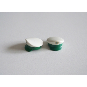 PLAYMOBIL (03150) Chapeaux Adulte Lot 2 Casquettes Vert & Blanc Insigne Police