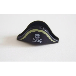 PLAYMOBIL (03175) Chapeau Adulte Bicorne Noir Liseret Jaune Capitaine 3791