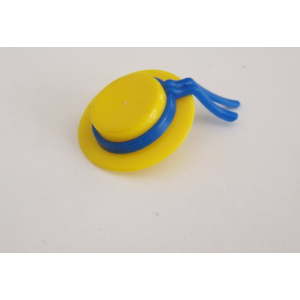 PLAYMOBIL (03241) Chapeau Adulte Jaune Bandeau Bleu avec Rubans Vintage 3546