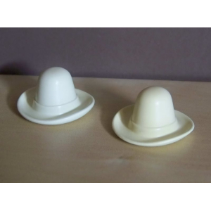 PLAYMOBIL (03c01) Lot de 2 de Chapeaux Hauts de Cowboys Blancs Adulte Jaunis