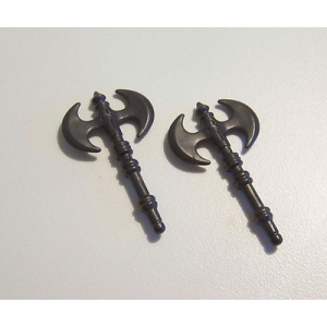 PLAYMOBIL (L2307) MOYEN-AGE - Lot de 2 Grosses Haches Gris Foncé