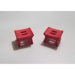 PLAYMOBIL (J233) EPOQUE 1900 - Lot de 2 Tabourets Rouge Marchands d'Animaux 5344