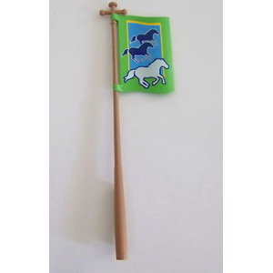 PLAYMOBIL (T2217) CENTRE EQUESTRE - Mat Beige & Drapeau Vert Chevaux 4190