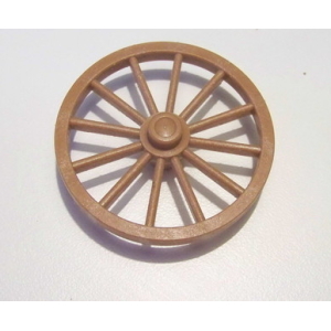 PLAYMOBIL (B706) WESTERN - Grande Roue 55mm Marron Chariot Canon Vintage