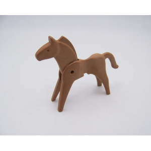 PLAYMOBIL (B8103) WESTERN - Cheval Marron Clair Vintage Ancien Modèle