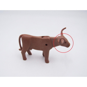 PLAYMOBIL (B81c05) WESTERN - Taureau Longue Corne Longhorn Marron Brun Uni Cassé