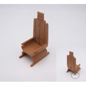 PLAYMOBIL (L1272) MOYEN-AGE - Siège Fauteuil du Roi Marron Clair 4865 Cassé